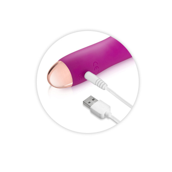 Vibromasseur rose lisse 7 vitesses USB 